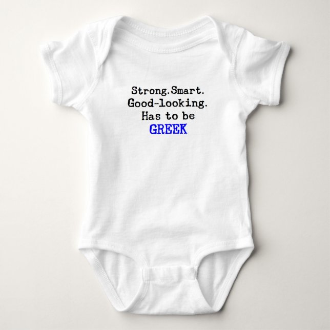 greek strong baby bodysuit (Front)
