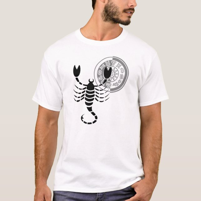 Greek style Scorpio Scorpion Zodiac Chart T-Shirt (Front)