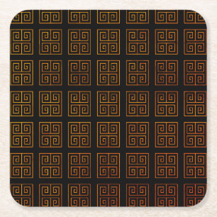 Greek style square paper coaster