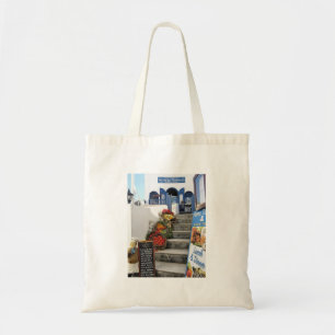 greek tavern on Santorini, Greece Tote Bag