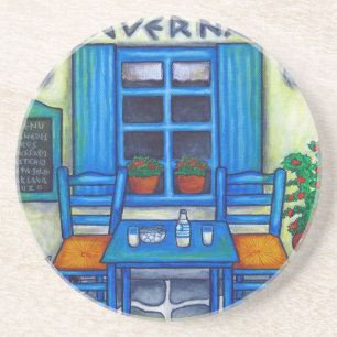 Greek Taverna Coasters by Lisa Lorenz