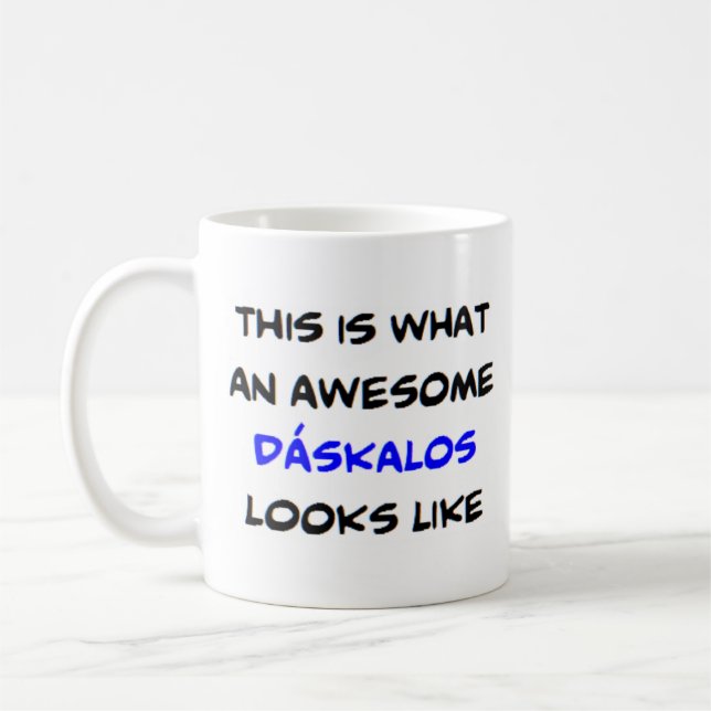 greek teacher daskalos, awesome coffee mug (Left)