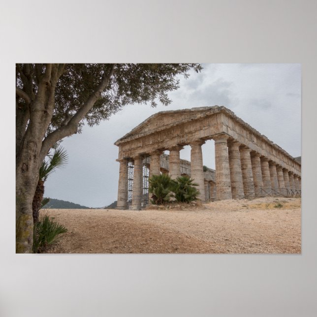 Greek temple at Segesta, Sicily Poster (Front)