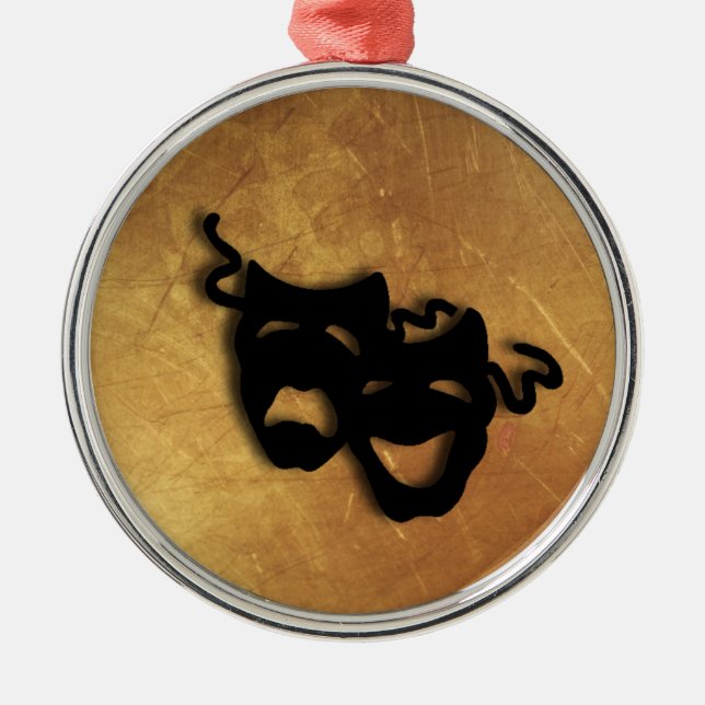 Greek Theatre Mask of Comedy and Tragedy Ornament (Front)