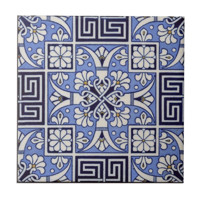 Greek Tile c1885 Vintage Mintons Design (Front)