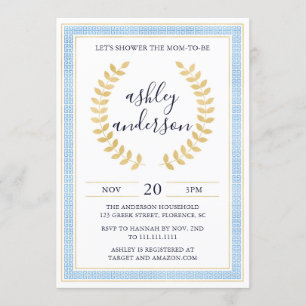 Greek Toga Baby Shower Invitation