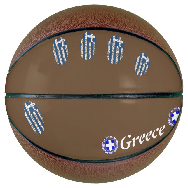 Greek touch fingerprint flag basketball (Front)