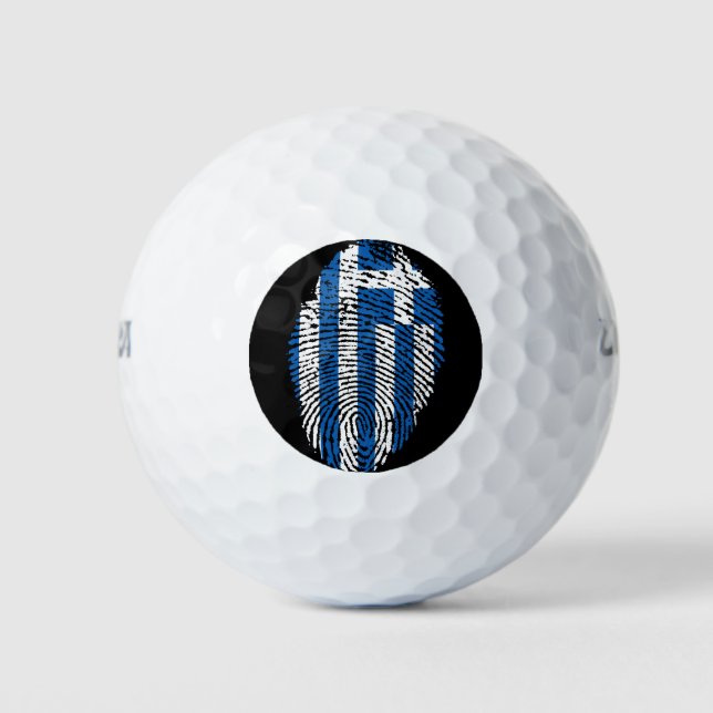 Greek touch fingerprint flag golf balls (Front)