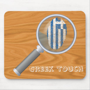 Greek touch fingerprint flag mouse mat