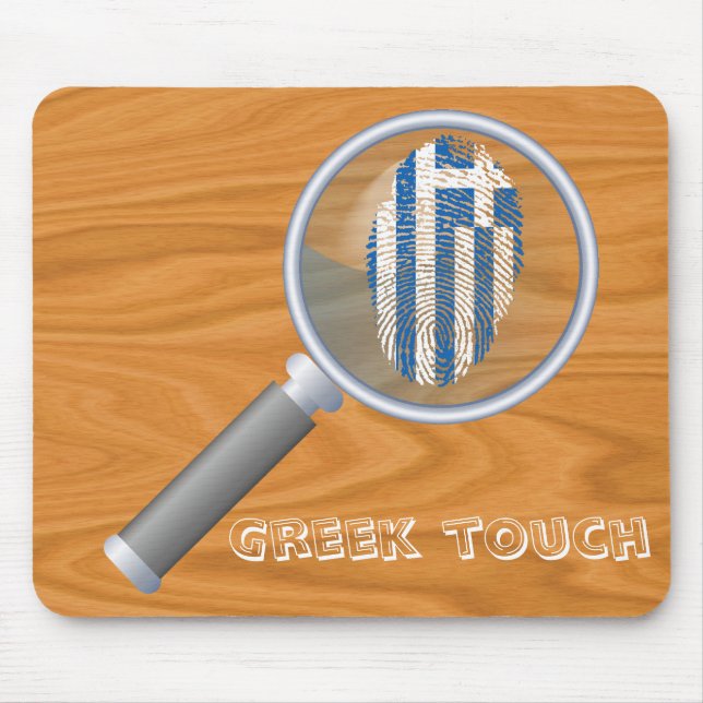 Greek touch fingerprint flag mouse mat (Front)