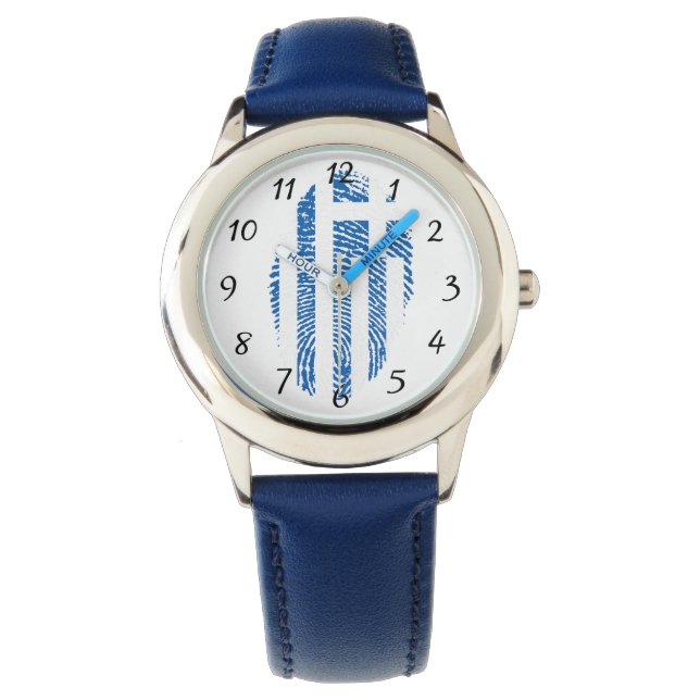 Greek touch fingerprint flag watch (Front)