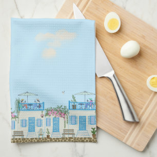 Greek Town Tea Towel