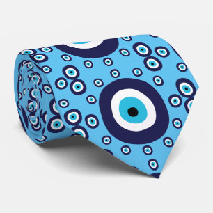 Greek Turkish Evil Eye Turquoise Blue Tie