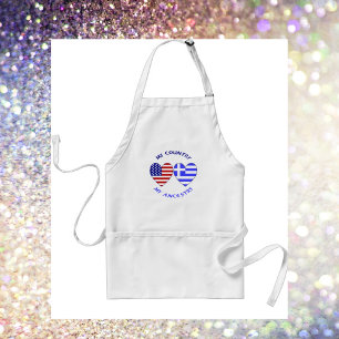 Greek USA Flags Heart My Country My Ancestry Standard Apron