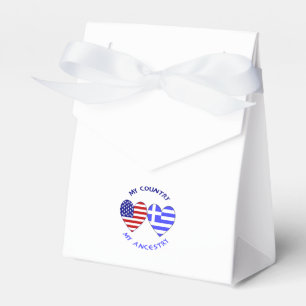 Greek USA Hearts Country Ancestry Favour Box