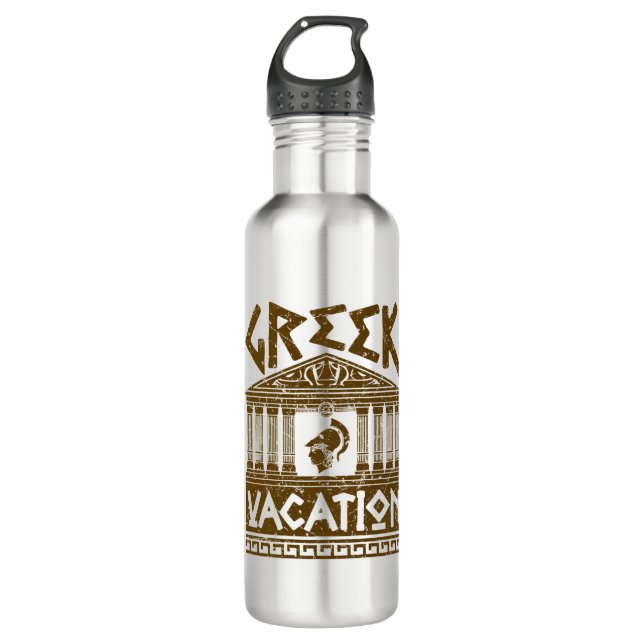Greek Vacation Greek Travel Tourist Souvenir 710 Ml Water Bottle (Front)