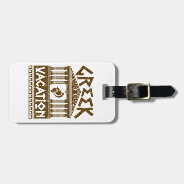 Greek Vacation Greek Travel Tourist Souvenir Luggage Tag (Front Horizontal)