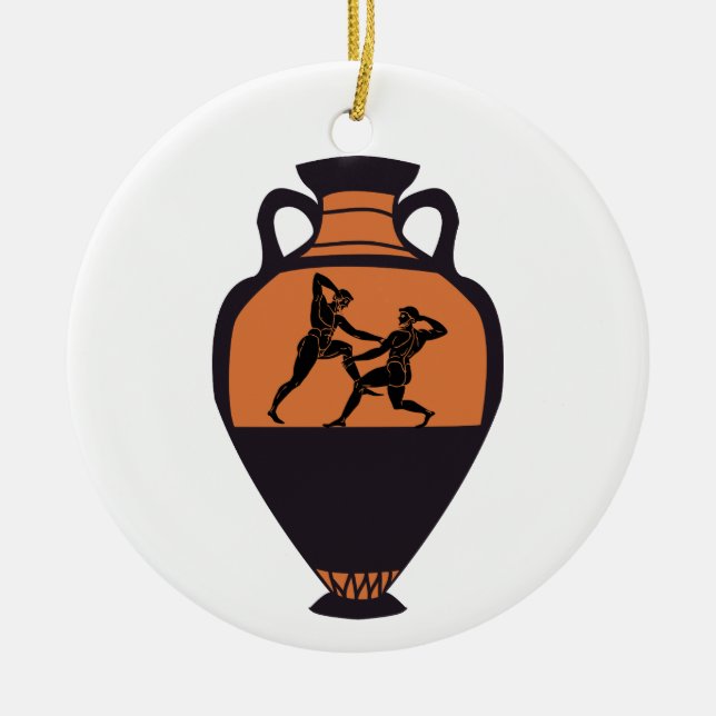 Greek Vase Ceramic Tree Decoration (Front)