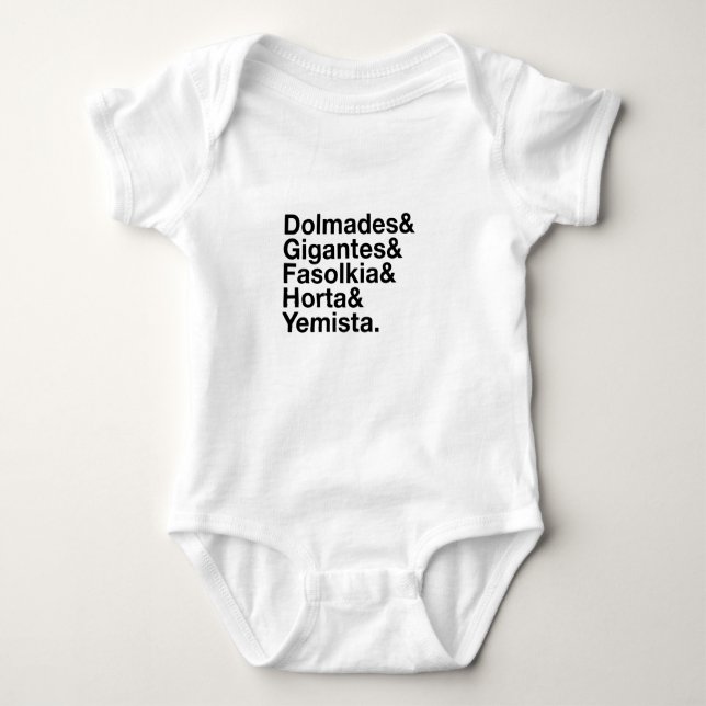 Greek Veggies! Baby Bodysuit (Front)
