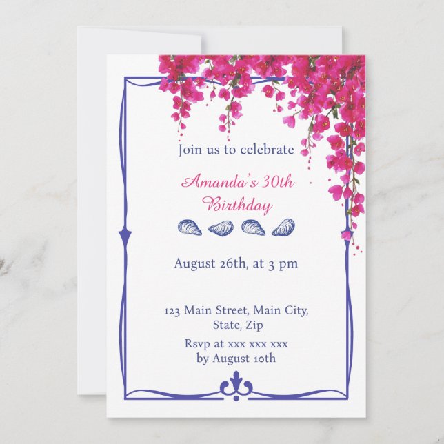 Greek Vibes Birthday Invitation (Front)