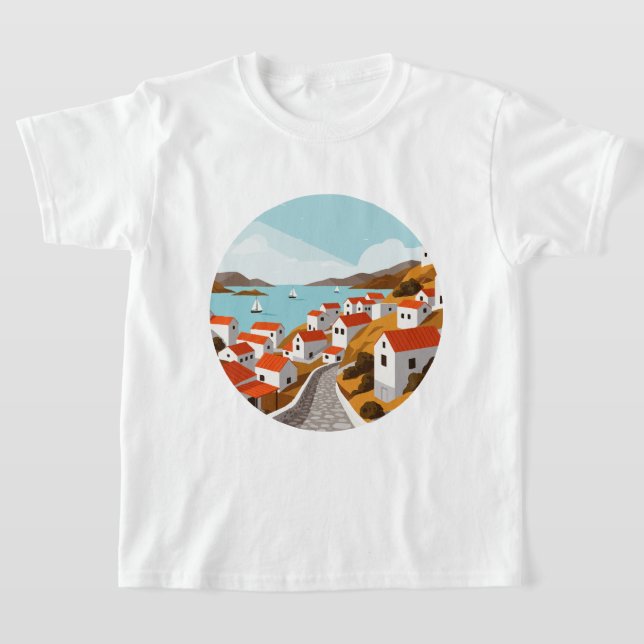 Greek village T-Shirt (Laydown)