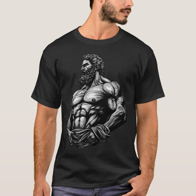 Greek Warrior Bodybuilding Gym Muscles Fitness  T-Shirt (Front)