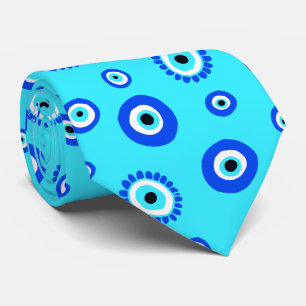 Greek Wedding Aqua Blue Eye Talisman Tie