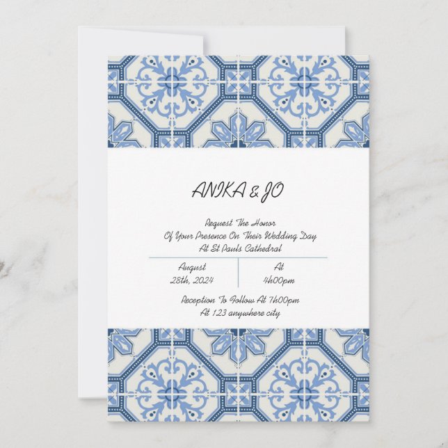 GREEK WEDDING INVITATION, WEDDING INVITATION (Front)