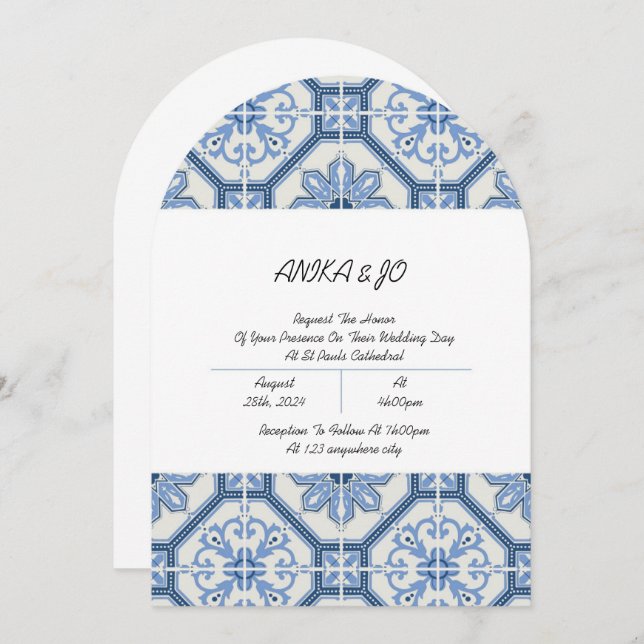 GREEK WEDDING INVITATION, WEDDING INVITATION (Front/Back)