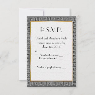 Greek wedding RSVP card