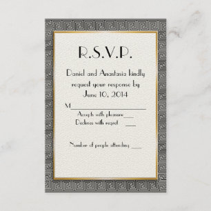 Greek wedding RSVP card