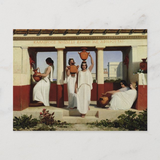 Greek Women at the Fountain, 1841 Postcard (Front)