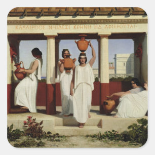 Greek Women at the Fountain, 1841 Square Sticker