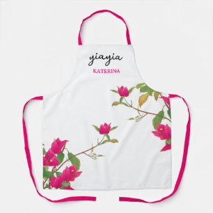 Greek Yiayia Greek Grandmother Bougainvillea Apron