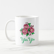 Greek YiaYia Mug with Roses