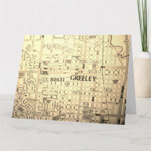 Greeley, CO Vintage Map Card