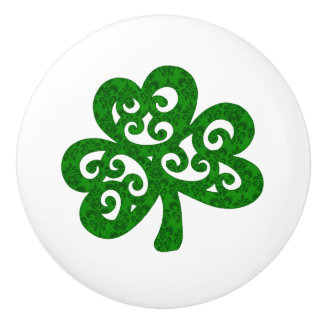 Greem Shamrock Designer Ceramic Knob