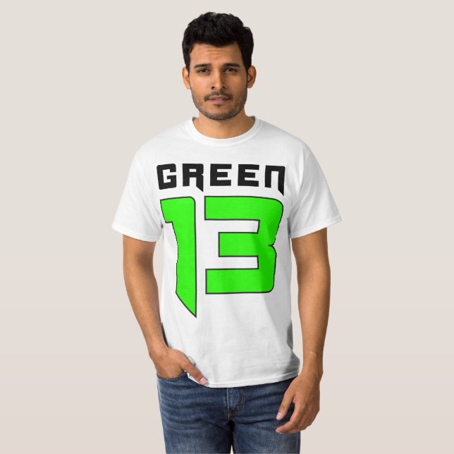 Green 13 Logo (White) T-Shirt (Front Full)