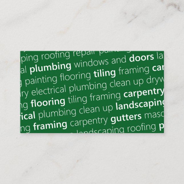 GREEN #1 Get Noticed, Get Work! Business Card (Front)