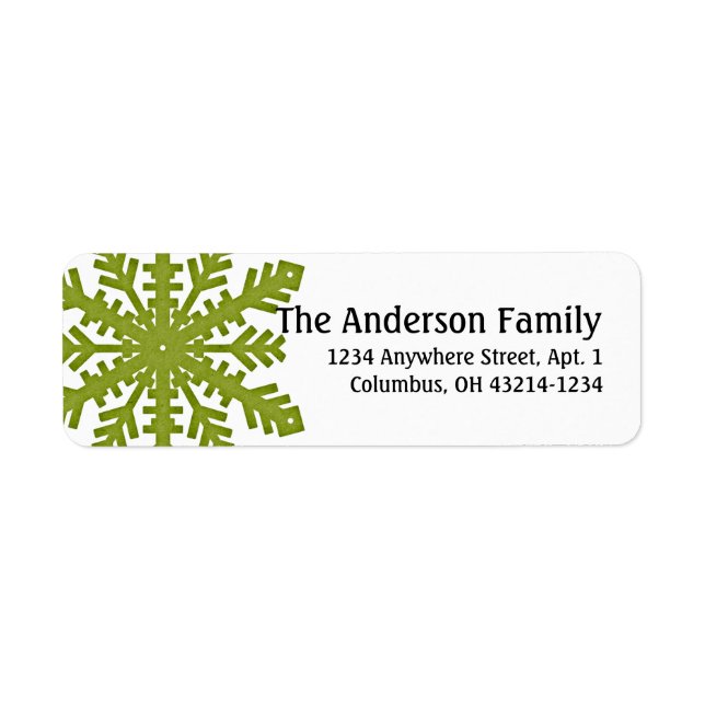Green 1 Snowflake :: Return Address Labels (Front)