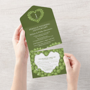 Green 1st peridot wedding anniversary gemstone all in one invitation