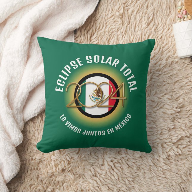 Green 2024 TOTAL SOLAR ECLIPSE Mexico Cushion (Blanket)