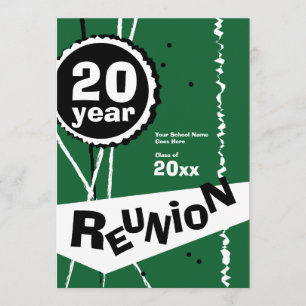 Green 20 Year Class Reunion Invitation