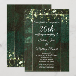 Green 20th Anniversary Invitation Card Design