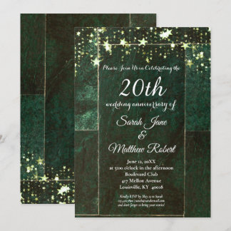 Green 20th Anniversary Invitation Card Design