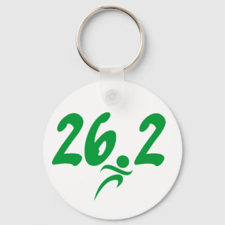 Green 26.2 marathon key ring