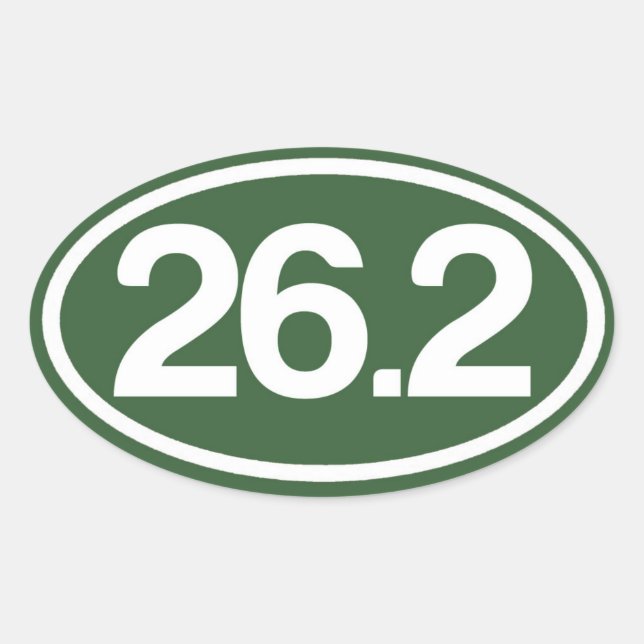 Green 26.2 Sticker (Full Marathon Sticker) (Front)
