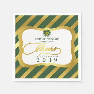 Green 2 School College University Graduation Day Napkin