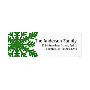 Green 2 Snowflake :: Return Address Labels
