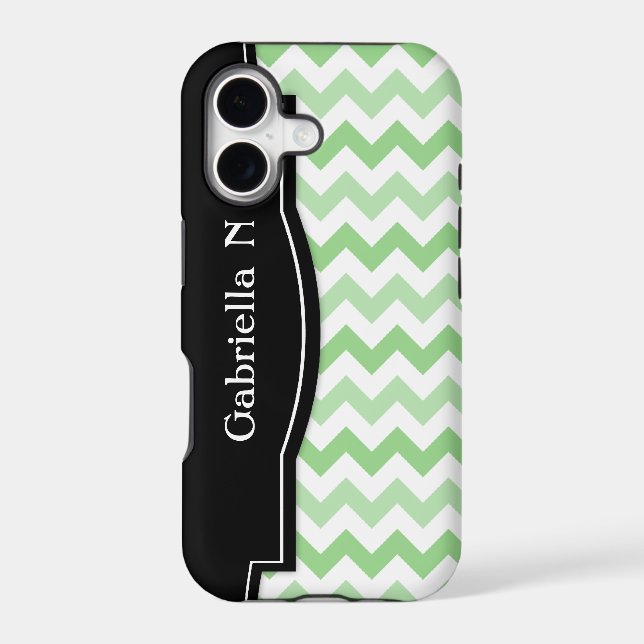 Green 2-Tone Chevron Black Frame iPhone 5 case (Back)